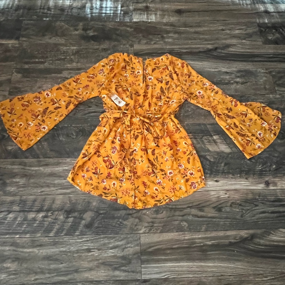 Orange Floral Romper